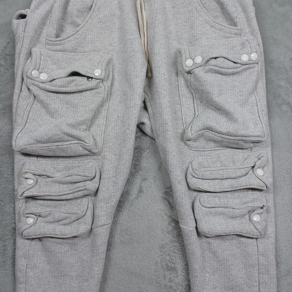 Moti Chasson Joggers Mens Small Gray‎ Drop Crotch Cargo Hip Hop Streetwear USA